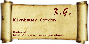 Kirnbauer Gordon névjegykártya